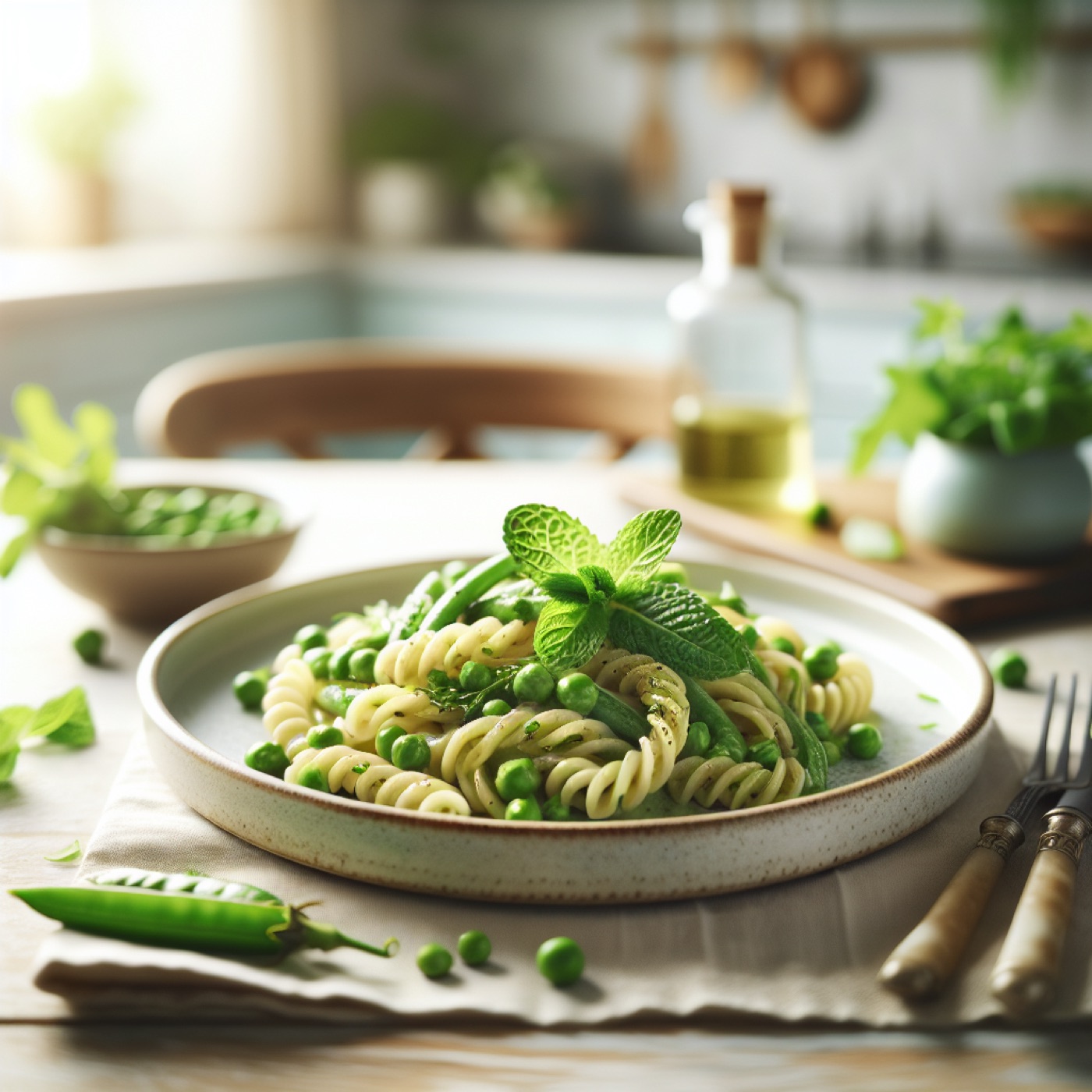 Fresh Mint and Pea Pasta with Lemon and Parmesan