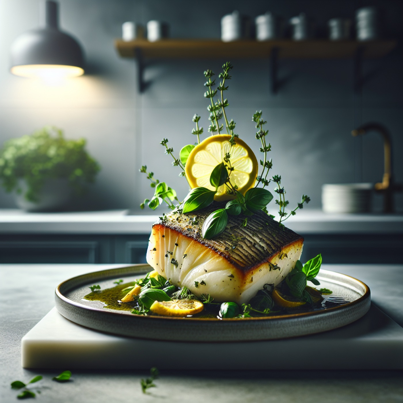 Lemon Herb Baked Cod with Fresh Basil and Parsley