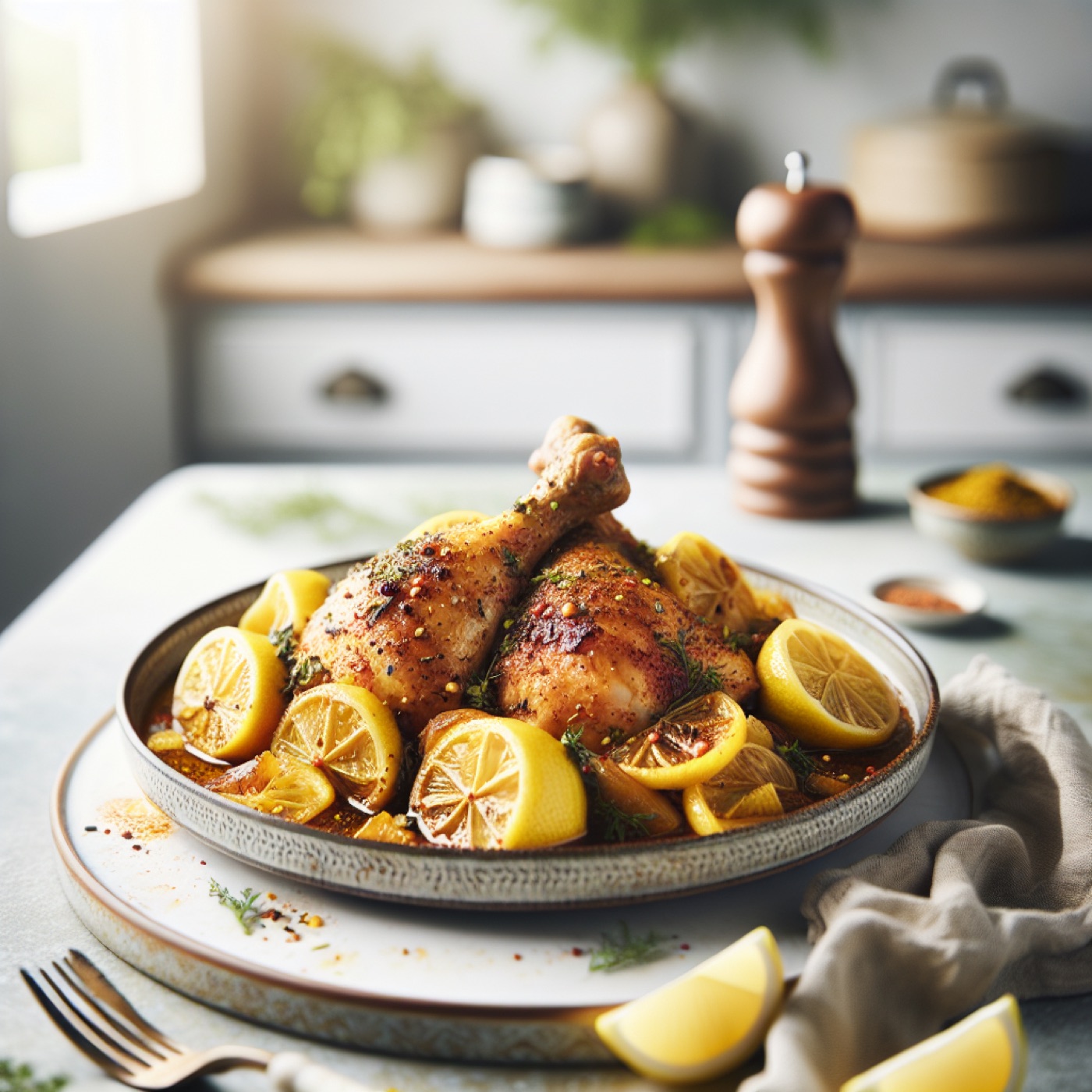 Moroccan Lemon and Spice Chicken Stew with Green Olives
